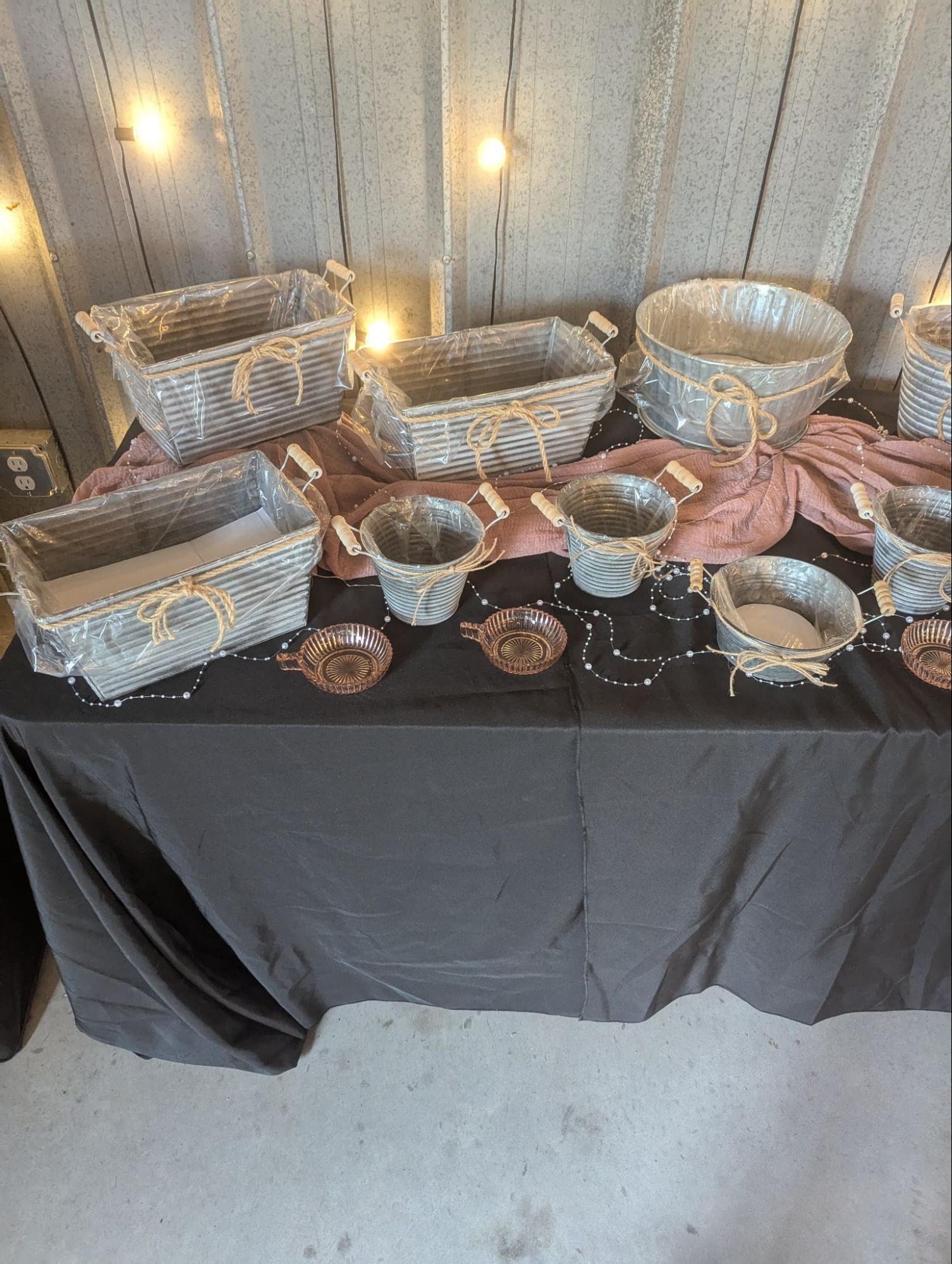 Wedding tablescape with Golden Moments rentals