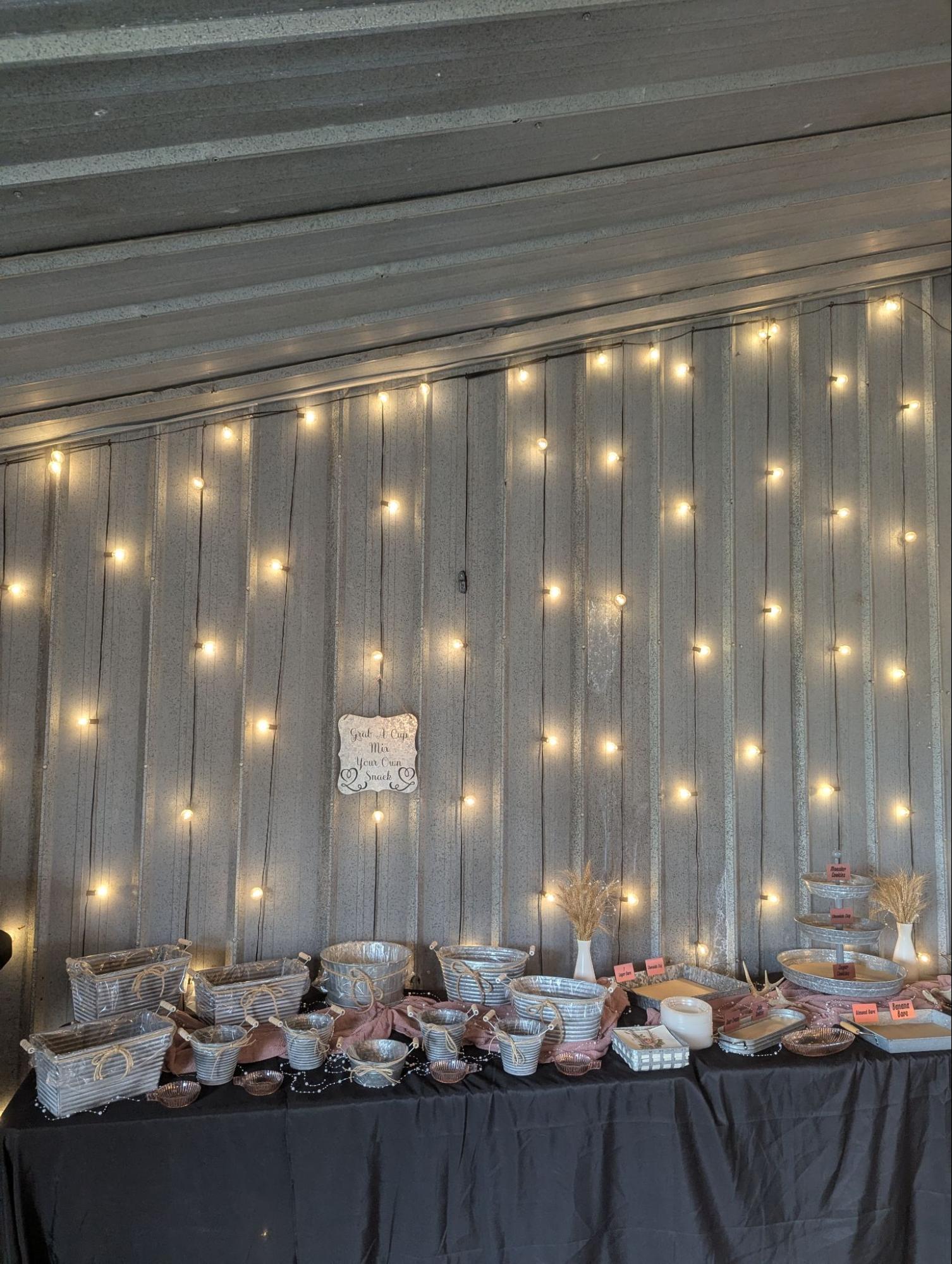 Wedding tablescape styled with Golden Moments rentals