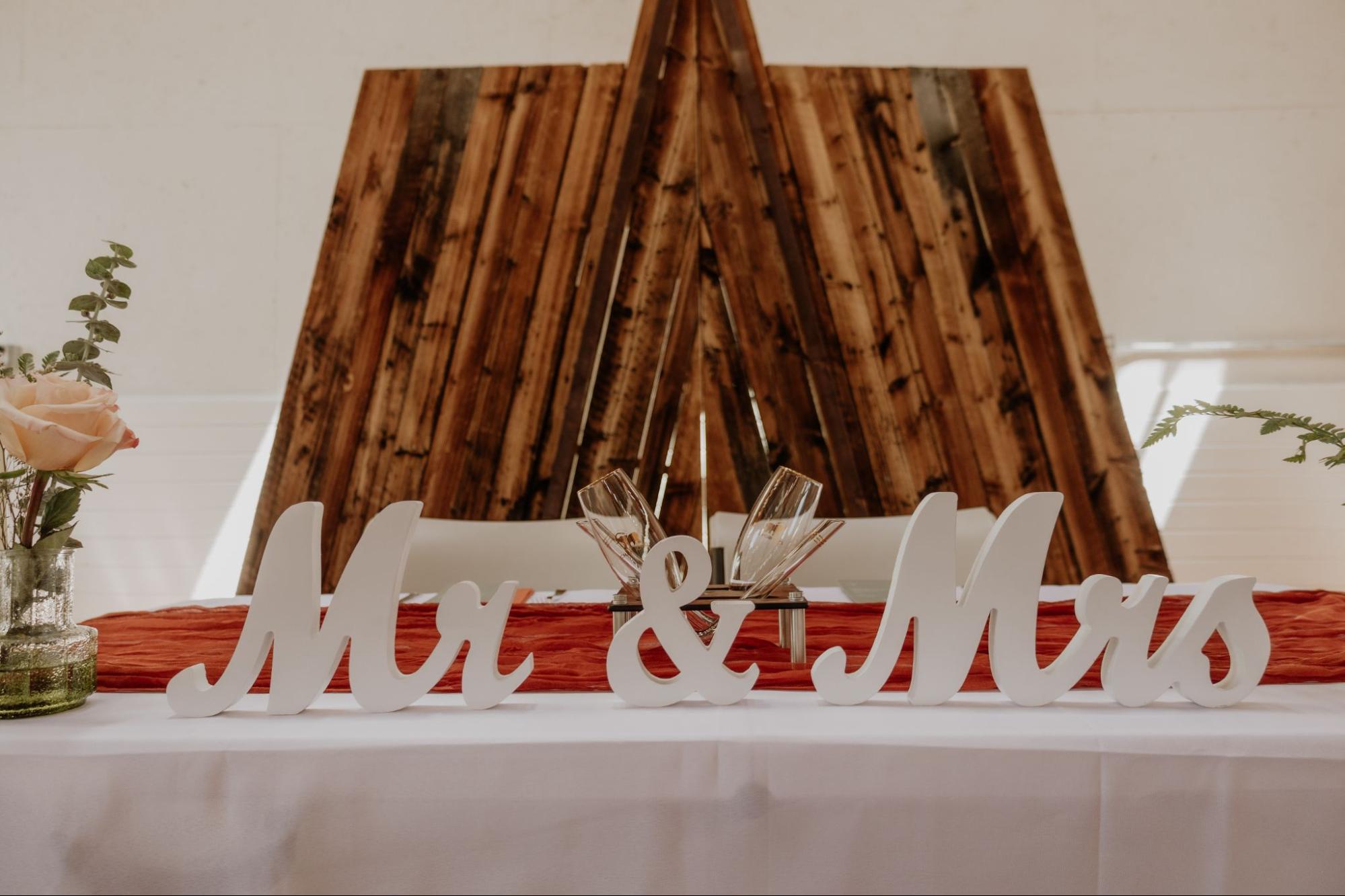 Centerpiece and candle styling at a real wedding