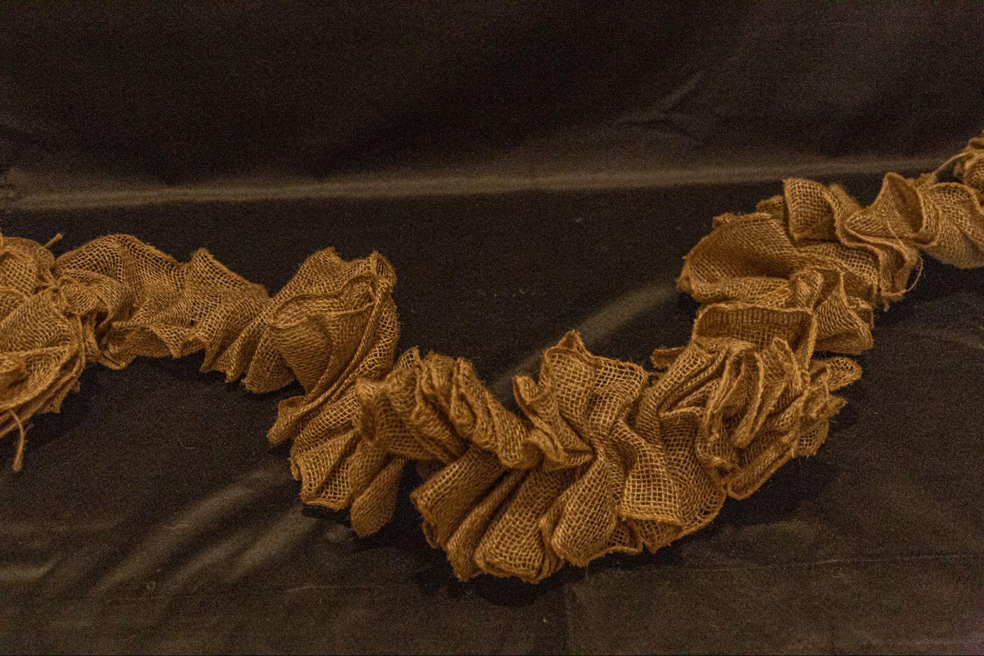 Burlap Garland Strands from Golden Moments Rentals