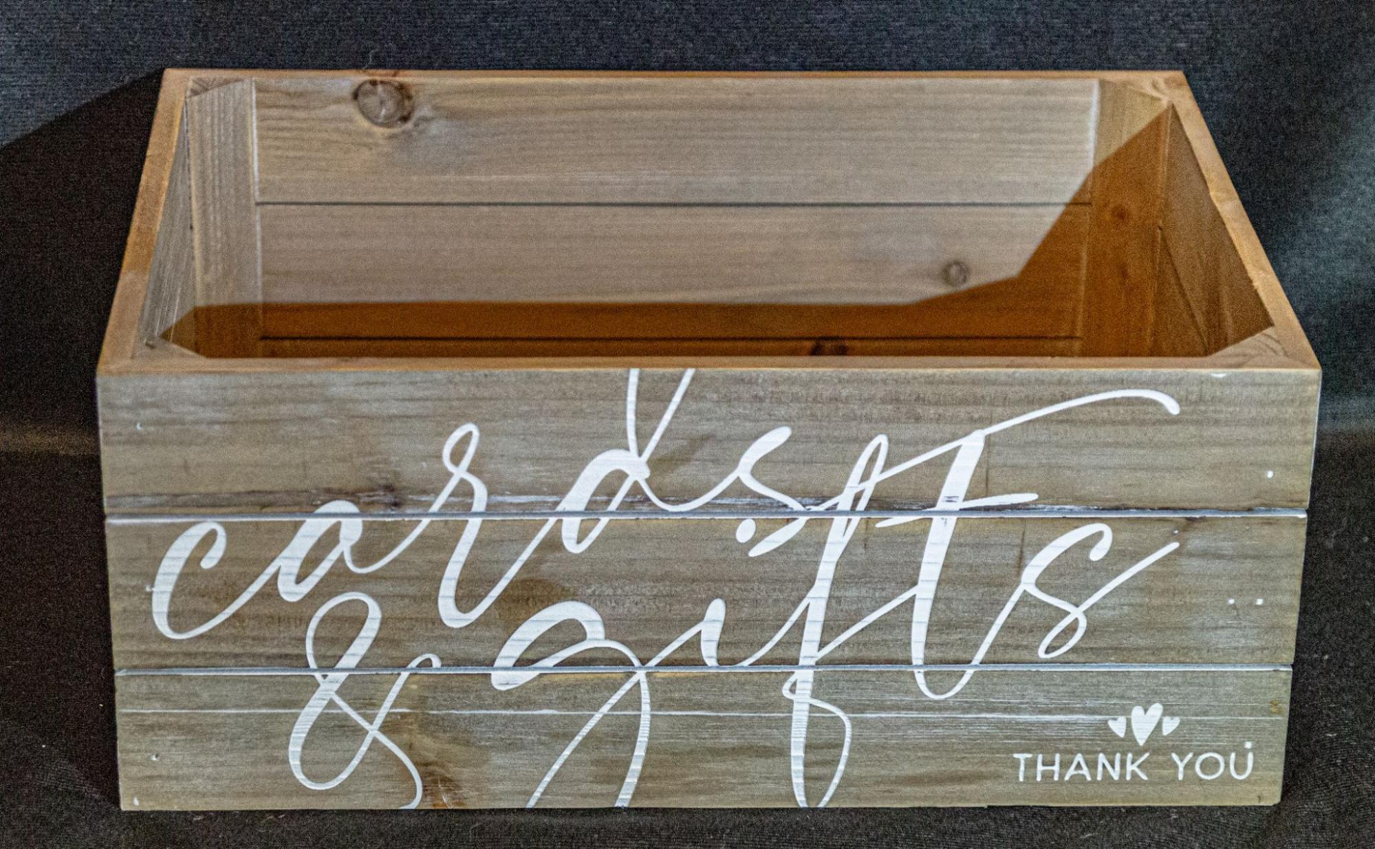 Cards & Gifts Crates and Boxes from Golden Moments Rentals