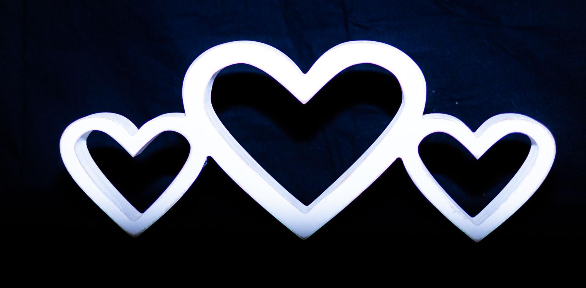 Three Hearts Wood Cutout from Golden Moments Rentals