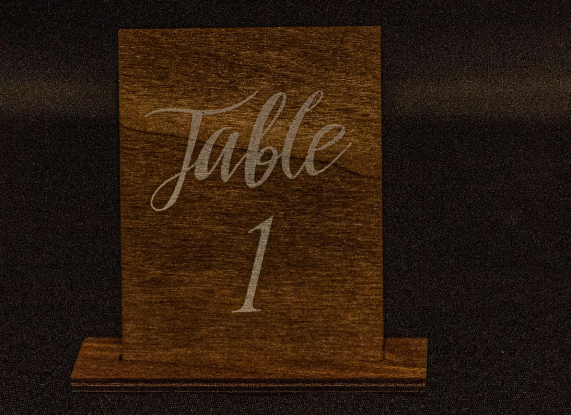 Table Numbers from Golden Moments Rentals
